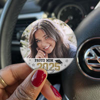 Thumbnail for Custom Photo Proud Mom 2025 Graduation Badge Pin Button, Graduation Gift