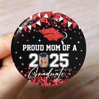 Thumbnail for Personalized Proud Family 2025 Graduation Glitter Color Pin Button Badge, Graduation Gift