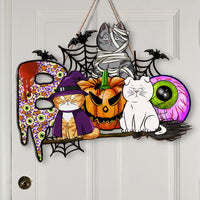 Thumbnail for Personalized Shaped Door Sign - Gift For Pet Lovers- Little Monster Dog Cat Boo Crew AE