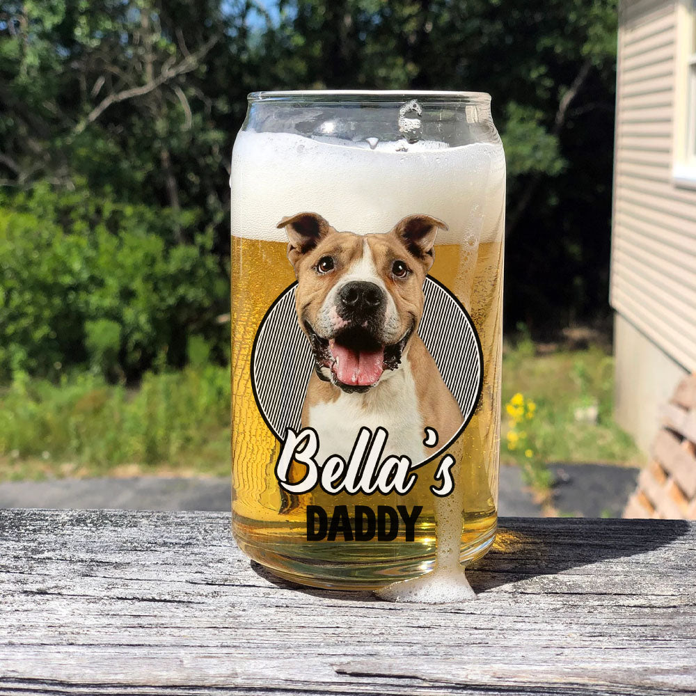 Custom Pet's Human Photo Beer Glass Bottle/Frosted Bottle, Pet Lover Gift AF