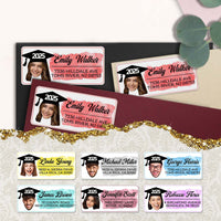 Thumbnail for Personalized Face Photo 2025 Graduation Return Address Labels Roll, Return Address Labels Stickers FC