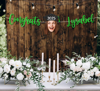 Thumbnail for Custom Congrats With Face Photo Glitter Graduation Set Of Banners 2025, Graduation Decorations FC