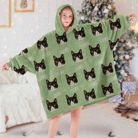 Thumbnail for Personalized Blanket Hoodie - Christmas Gift For Pet Lover - Pet Face Photo With Name AB