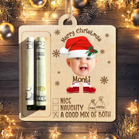 Thumbnail for Personalized Money Holder Ornament - Christmas Gift For Family - Baby Photo Christmas Costume AE