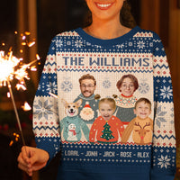 Thumbnail for Personalized Ugly Christmas Sweater - Christmas Gift For Family - Funny Family Photo AB
