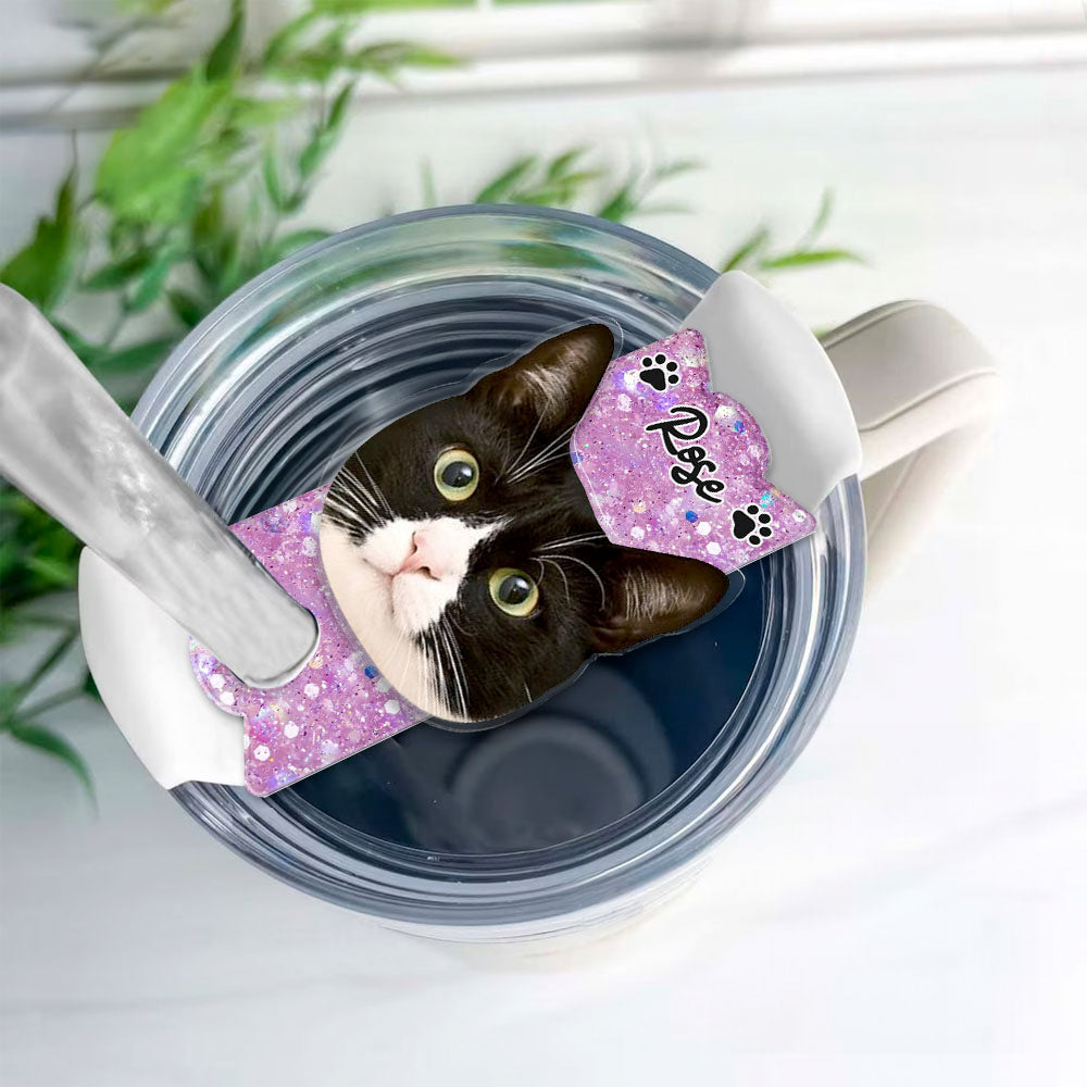 Personalized Tumbler Name Plate - Gift For Pet Lovers - Funny Dog Cat Photo Face Cutout Yoycol