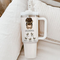Thumbnail for Personalized 40oz Tumbler - Gift For Grandma - Flower Grandma Butterflies Grandkids Yoycol
