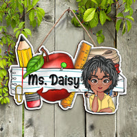 Thumbnail for Custom Smiling Teacher Name Shaped Door Sign, Classroom Decorations JSDS- AE