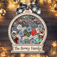 Thumbnail for Personalized Shaker Ornament - Christmas Gift For Family - Colorful Family Stockings FC