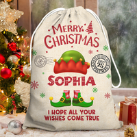 Thumbnail for Personalized Santa Sack - Christmas Gift For Family - Christmas Costume With Name AB