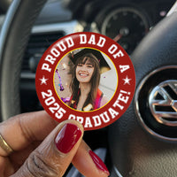 Thumbnail for Custom Photo Proud Family Of A 2025 Graduate Badge Pin Button, Graduation Gift