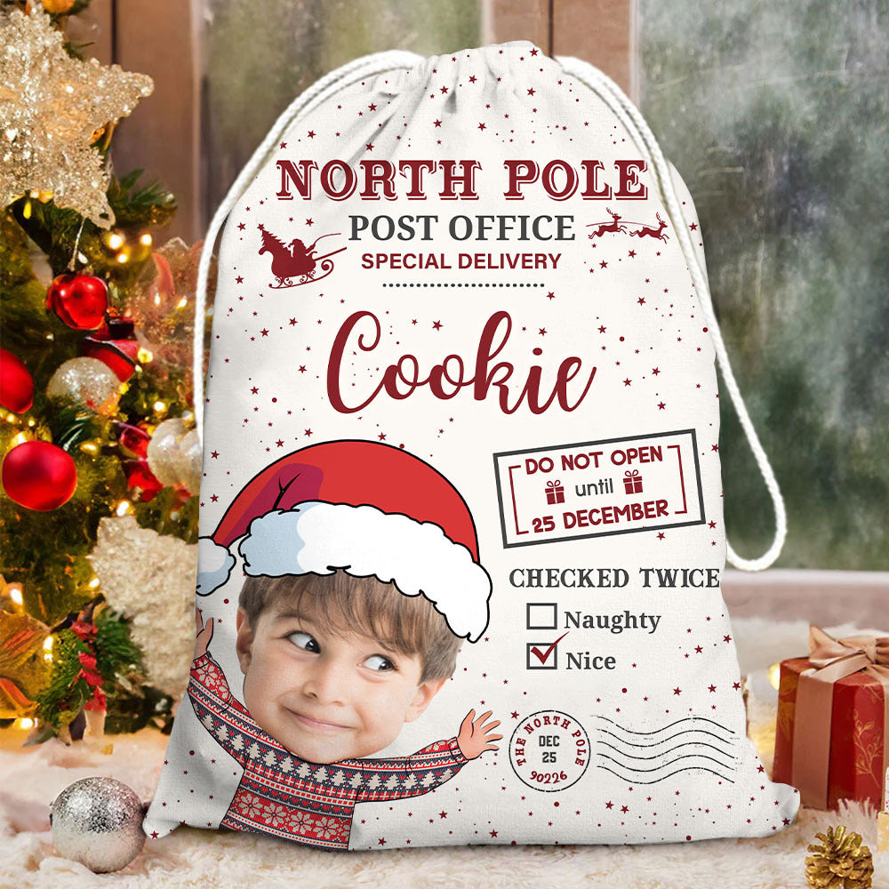 Personalized Santa Sack - Christmas Gift For Family - Funny Family Face Photo AB