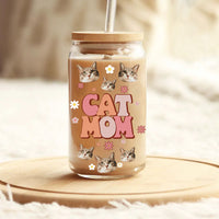 Thumbnail for Custom Dog Mom Cat Mom Photo Glass Bottle/Frosted Bottle With Lid & Straw, Pet Lover Gift AF