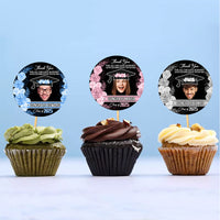 Thumbnail for Personalized Floral Thank You Graduation Party Perforated Roll Stickers, Graduation Labels & Party Favors FC