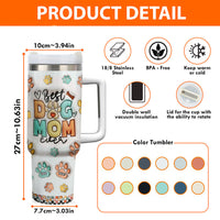 Thumbnail for Personalized 40oz Tumbler With Handle and Straw Lid - Gift For Pet Lovers - Best Dog Mom Ever Yoycol