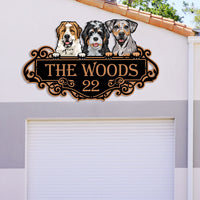 Thumbnail for Personalized Metal Sign - Gift For Pet Lover - Colorful  Dog Cat Address Sign JonxiFon