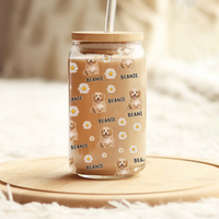 Thumbnail for Personalized Pet Photo & Name Summer Glass Bottle/Frosted Bottle With Lid & Straw, Best Gift For Dog Cat Lovers AF