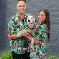 Thumbnail for Personalized Photo Cute Pet Tropical Hawaiian Shirt, Matching Shirt For Dog Cat Parents AI