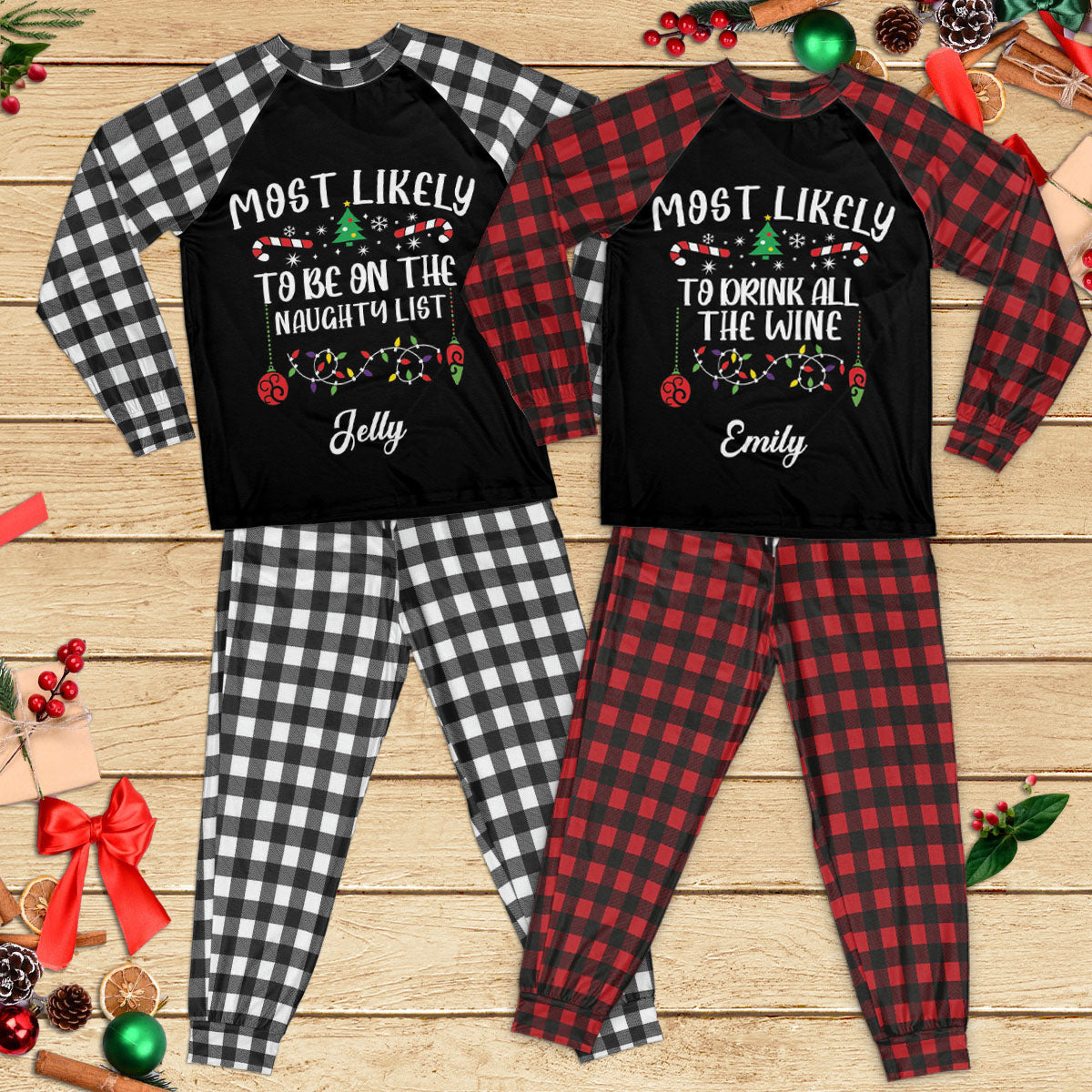 Personalized Raglan Pajamas Set - Christmas Gift For Family - Official Sleepshirt Merchize