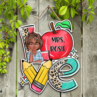 Thumbnail for Custom Teacher Name Shaped Door Sign, Classroom Decorations Gift AE
