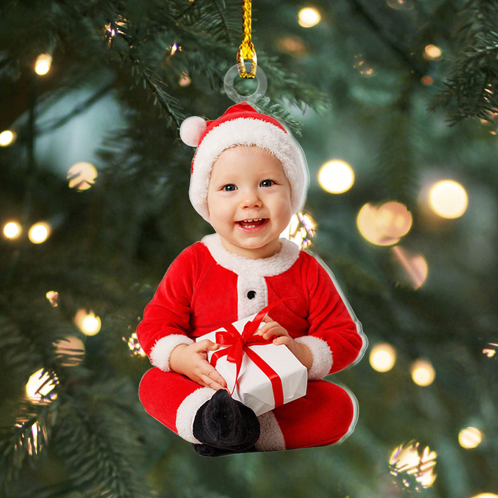 Personalized Acrylic Ornament - Christmas Gift For Family - Upload Baby Photo AC
