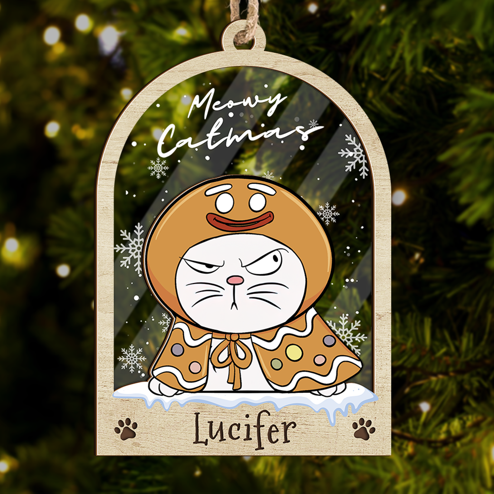 Personalized Acrylic Ornament - Christmas Gift For Pet Lovers - Christmas Bell With Dog Cat AC