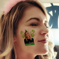 Thumbnail for Personalized Happy Birthday Photo Glitter Party Tattoos, B-day Party Supply FC