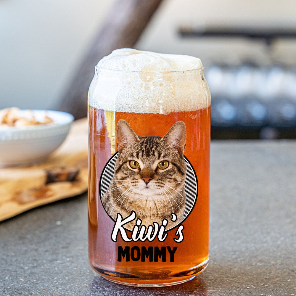 Custom Pet's Human Photo Beer Glass Bottle/Frosted Bottle, Pet Lover Gift AF