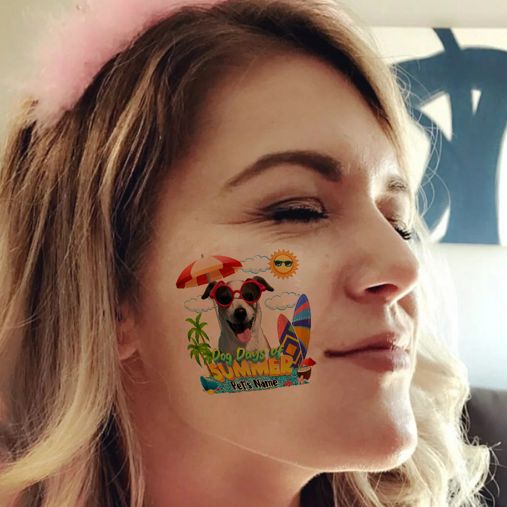 Personalized Photo Dog Days Of Summer Temporary Tattoos, DIY Dog Lover Gifts JonxiFon