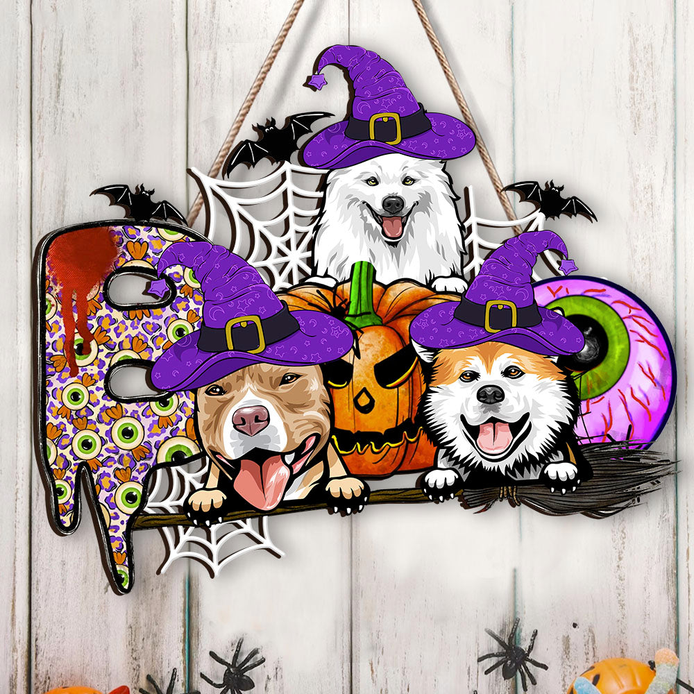Personalized Shaped Door Sign - Gift For Pet Lovers- Little Monster Dog Cat Boo Crew AE