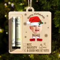 Thumbnail for Personalized Money Holder Ornament - Christmas Gift For Family - Baby Photo Christmas Costume AE