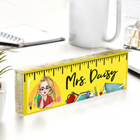 Thumbnail for Custom Teacher Name Ruler Acrylic Desk Name Plate, Gift For Teacher AI