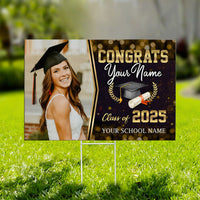 Thumbnail for Personalized Metal Pattern Congrats Class Of 2025 Photo Proud Yard Sign, Decoration Graduation Gift