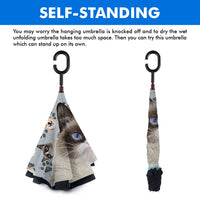 Thumbnail for Custom Pet Photo Windproof Reverse Upside Down C-Handle Double Layer Umbrella, Gift For Pet Lover JonxiFon