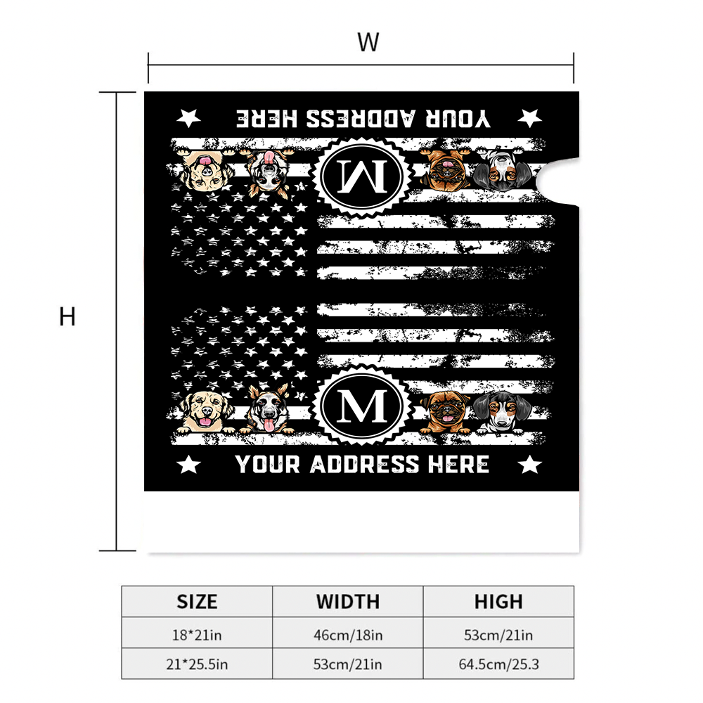 Personalized Dog Cat 4th July Black & White American Flag Mailbox Cover, Gift For Dog Cat Lovers FC