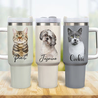 Thumbnail for Personalized 40oz Tumbler - Gift For Pet Lovers - Dog Cat Portrait Photo Yoycol