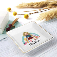 Thumbnail for Custom Rainbow Teacher Name Jewelry Ring Dish, Jewelry Tray, Gift For Teacher Trang的产品