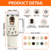 Thumbnail for Personalized 40oz Tumbler - Gift For Grandma - Flower Grandma Butterflies Grandkids Yoycol