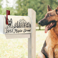 Thumbnail for Custom Black Drawing Dog Address Mailbox Cover, Dog Lover Gift FC