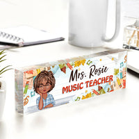 Thumbnail for Custom Happy Teacher Name Acrylic Desk Name Plate, Gift For Teacher AI