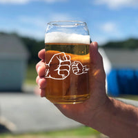 Thumbnail for Custom Dad Name Fist Bump Beer Glass Bottle, Gift For Dad & Grandpa AF