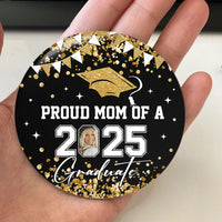 Thumbnail for Personalized Proud Family 2025 Graduation Glitter Color Pin Button Badge, Graduation Gift