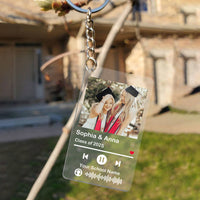 Thumbnail for Personalized Graduation 2025 Photo Music Acrylic Keychain, Graduation Gift