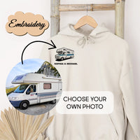 Thumbnail for Personalized Embroidered T-shirt, Sweatshirt, Hoodie - Gift For Camping Lovers - Embroidery Camping RV Photo FC