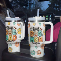 Thumbnail for Personalized 40oz Tumbler With Handle and Straw Lid - Gift For Pet Lovers - Best Dog Mom Ever Yoycol