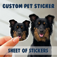 Thumbnail for Personalized Pet Face And Body Photo Water-Resistant Stickers Sheet, Pet Lovers Decor and Craft Gift JonxiFon