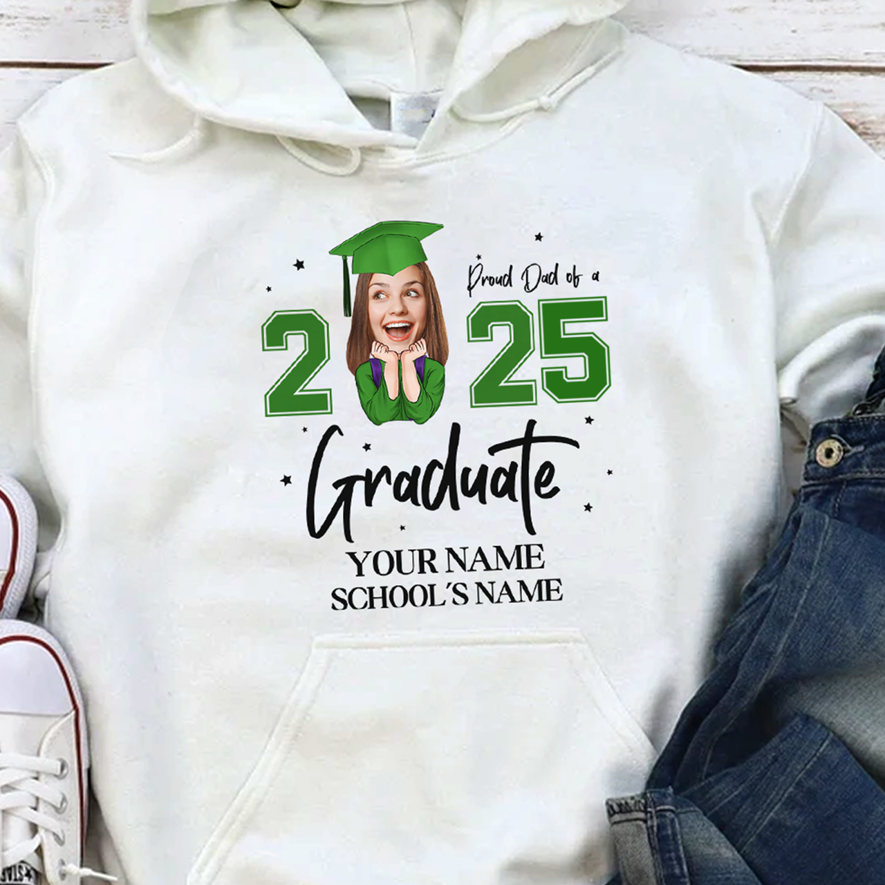 Personalized Proud Of Girl Senior Class Of 2025 Graduation T-shirt, Grad Gift