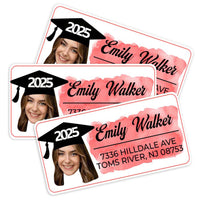 Thumbnail for Personalized Face Photo 2025 Graduation Return Address Labels Roll, Return Address Labels Stickers