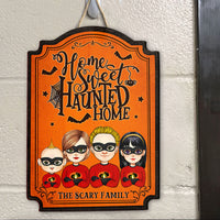 Thumbnail for Personalized Shaped Door Sign - Halloween Gift For Family - Home Sweet Haunted Home AE