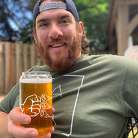 Thumbnail for Custom Dad Name Fist Bump Beer Glass Bottle, Gift For Dad & Grandpa AF